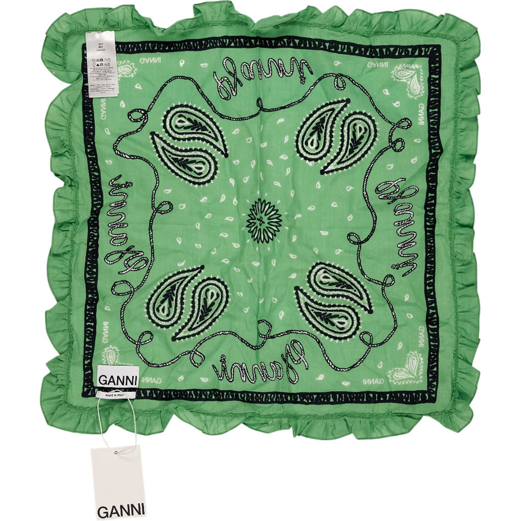 Ganni Green Peapod Bandana