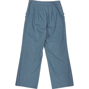 Wyse Blue Button Detail Trousers