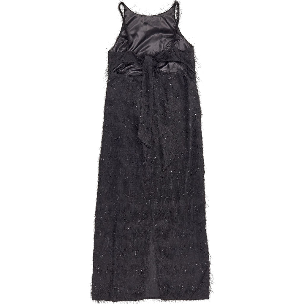 Topshop Black Fur Midi Dress