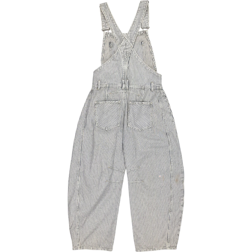 Free People Blue Striped Overalls