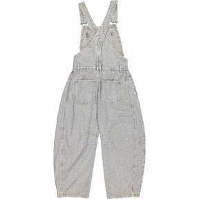 Free People Blue Striped Overalls