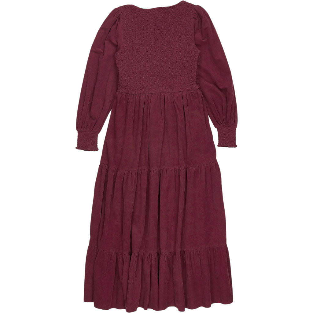Nobody's Child Burgundy Ruby Midi Corduroy Dress