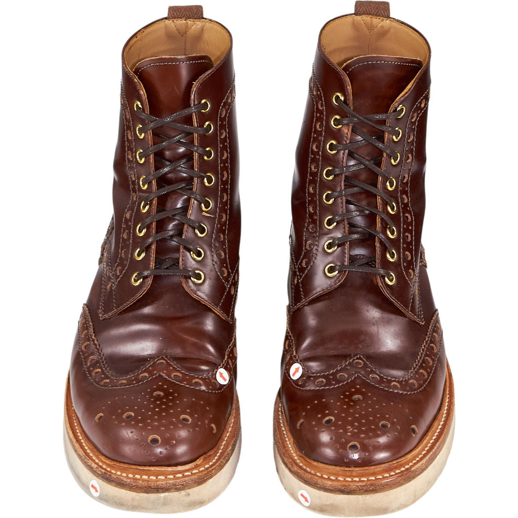 Grenson Brown Leather Brogue Boots