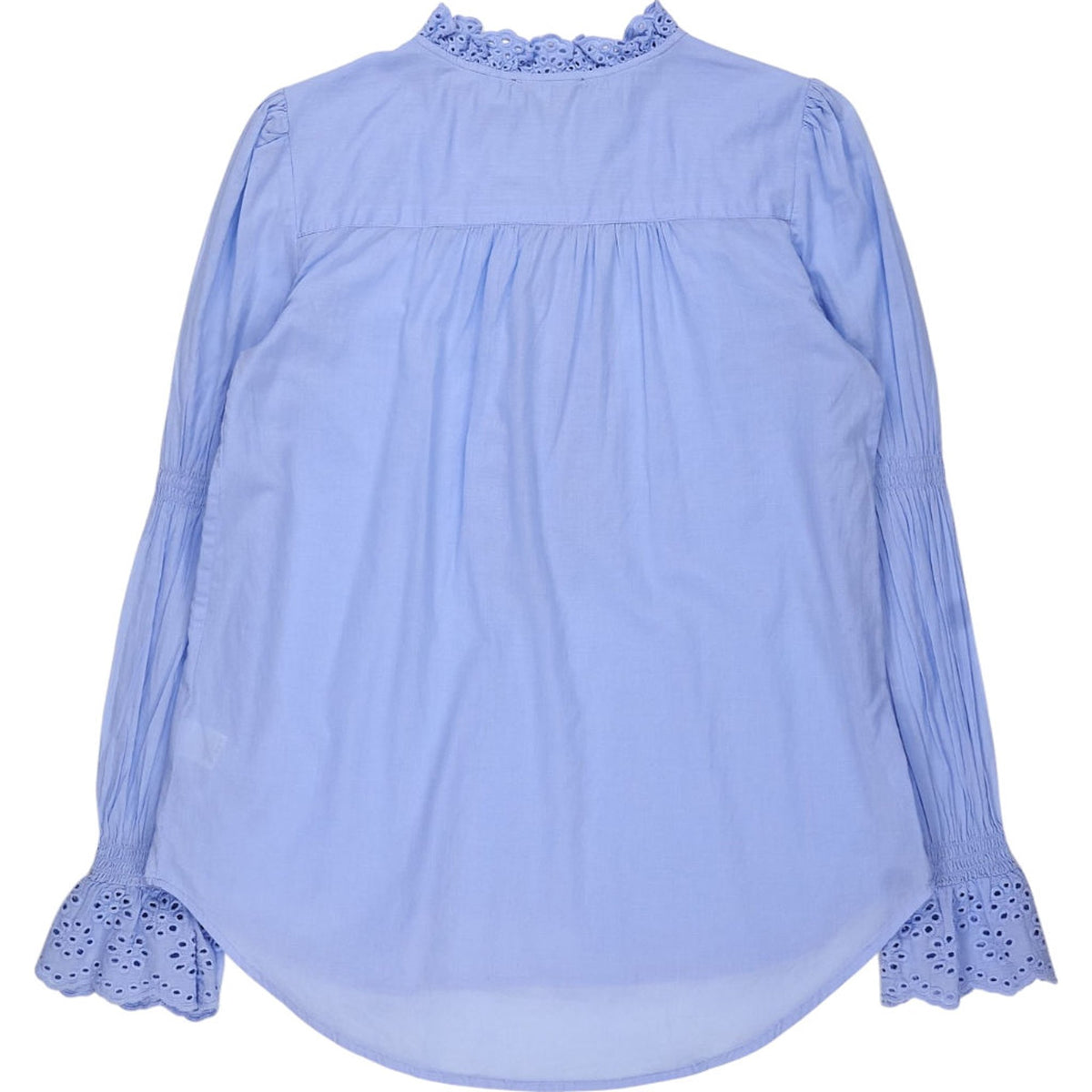 Me+Em Blue Ruffle Blouse