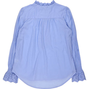 Me+Em Blue Ruffle Blouse