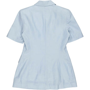 Zara Light Blue Linen Short Sleeve Blazer