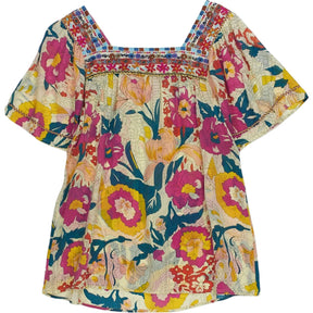 Johnny Was Multicoloured Floral Embroidered Blouse