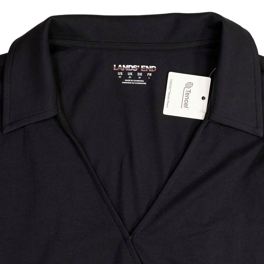 Lands' End Black Tencel Wrap Dress