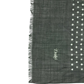 Drake's Green Polka Dot Wool Scarf
