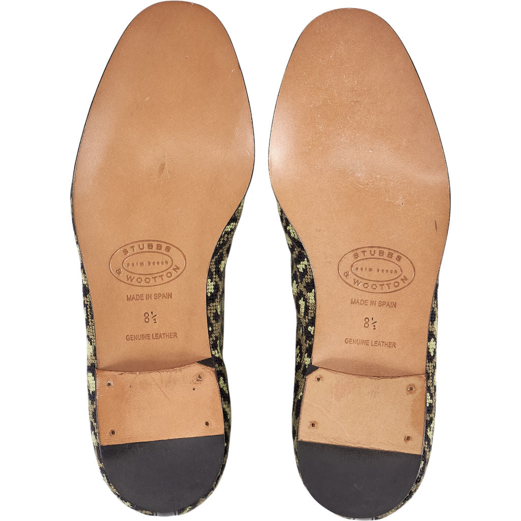 Stubbs & Wootton Green Cotton Camo Slippers
