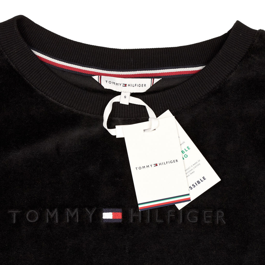 Tommy Hilfiger Black Velour Sweatshirt