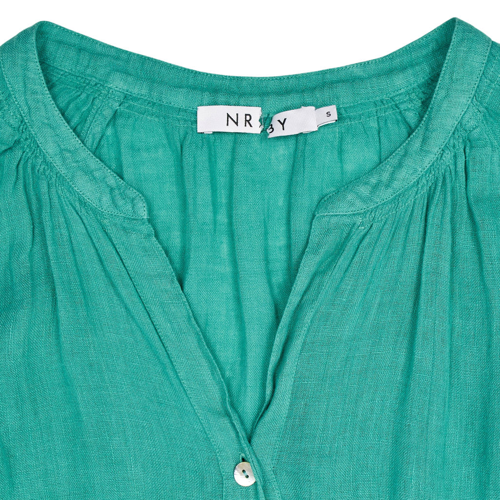 NRBY Green Linen Blouse