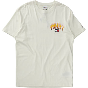 Tommy Jeans Cream Flame Print T-Shirt