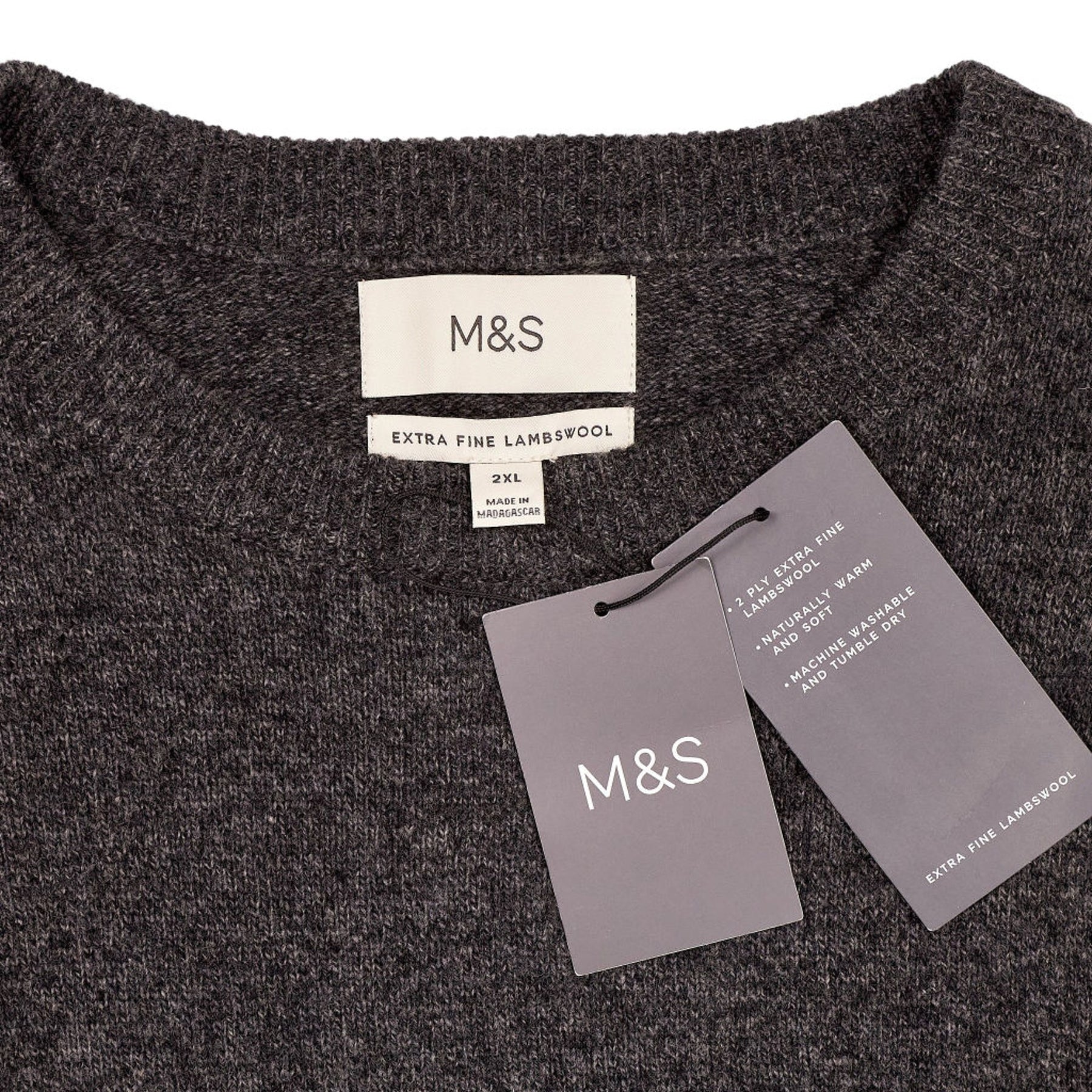 M&S Grey Lambswool Jumper