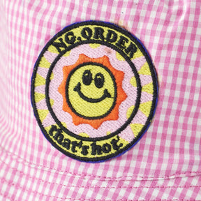 NGOrder Pink Gingham Bucket Hat Embroidered Patch