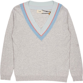 Hush Grey Deep V-Neck Jumper