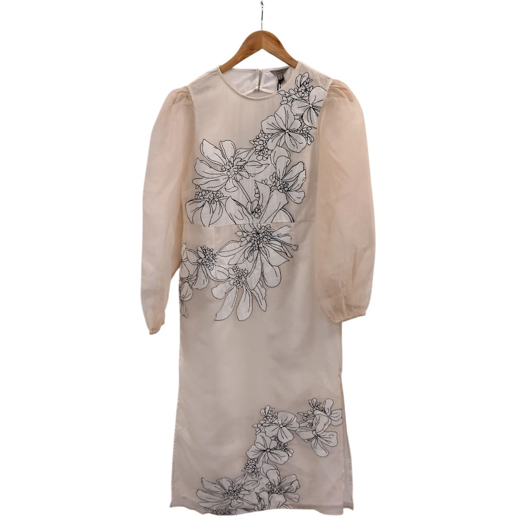 River Island Cream Floral Embroidered Dress