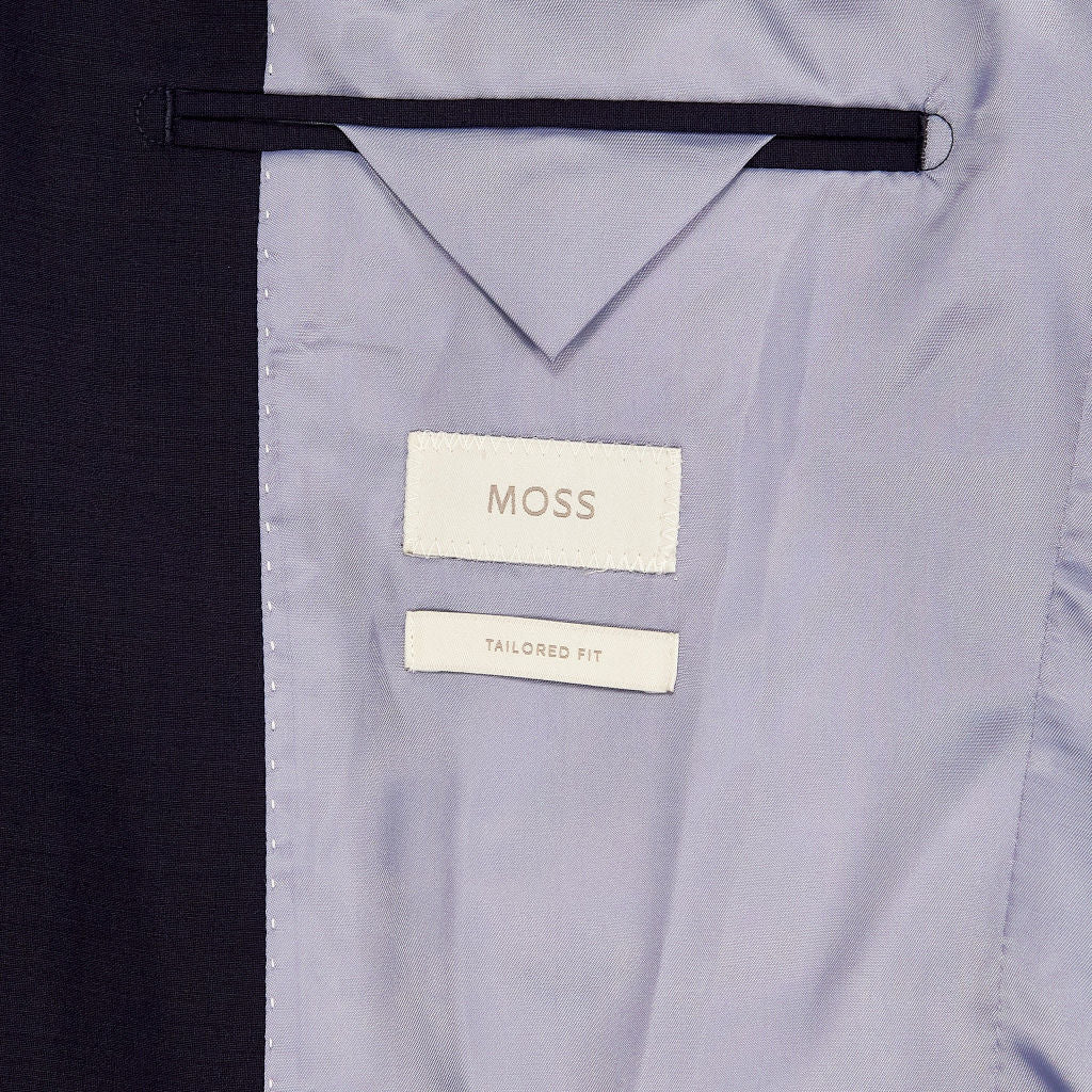 Moss Navy Tailored Fit Jacket Size 38R