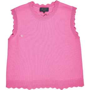 WYSE Pink Scallop Merino Wool Tank