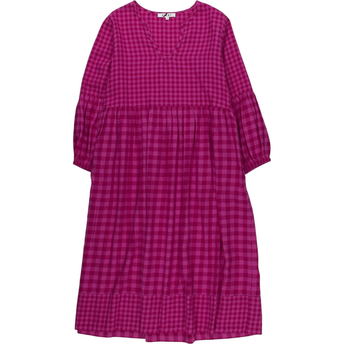 NRBY Pink Maxi Check Dress