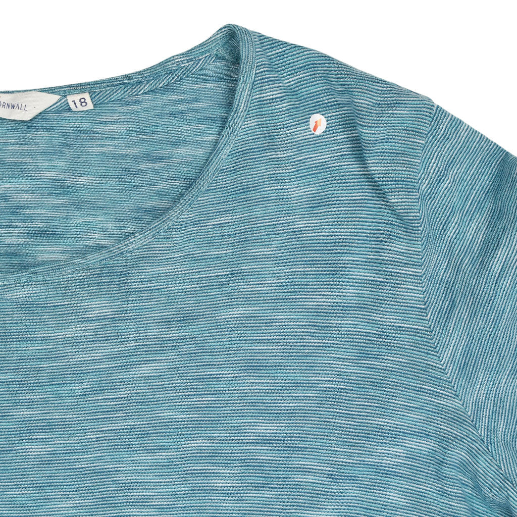 Seasalt Cornwall Teal Striped Top