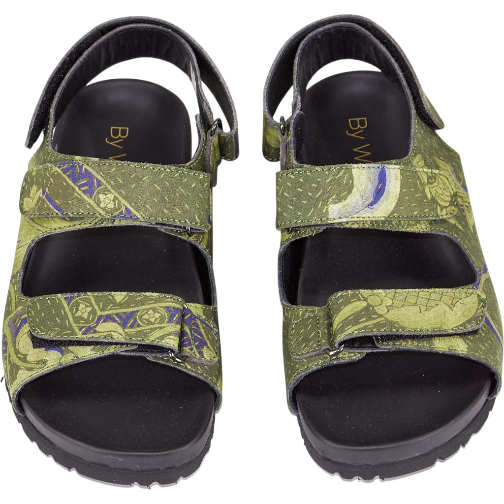 By Walid Green Patterned Sandals