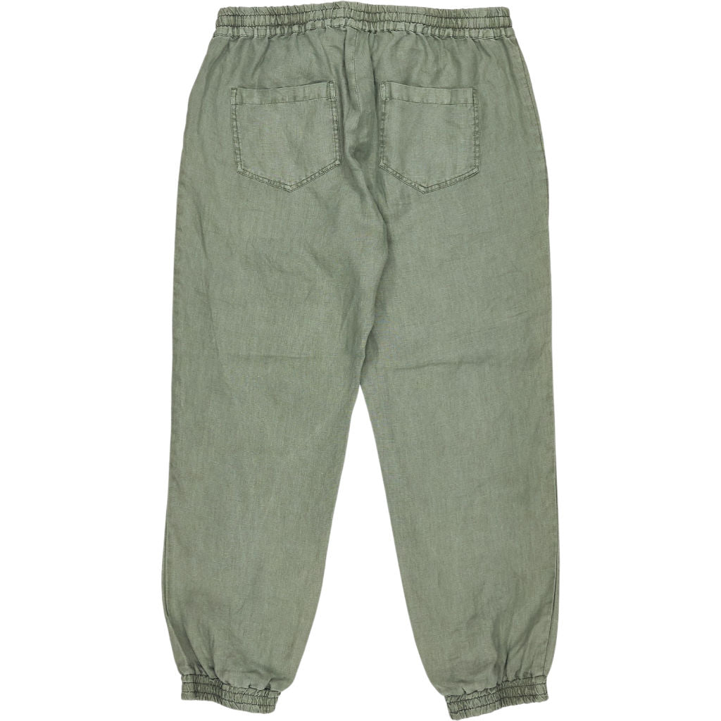 Hush Khaki Cropped Linen Joggers
