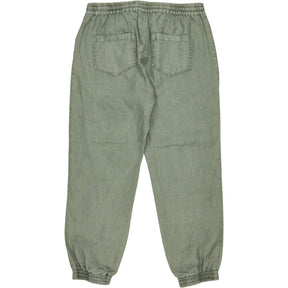 Hush Khaki Cropped Linen Joggers