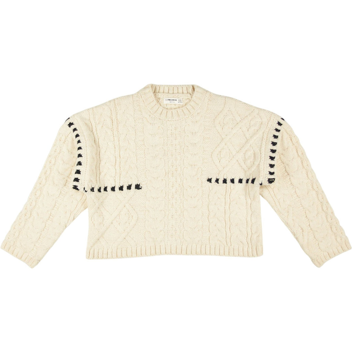Pull&Bear Cream Cable Knit Jumper