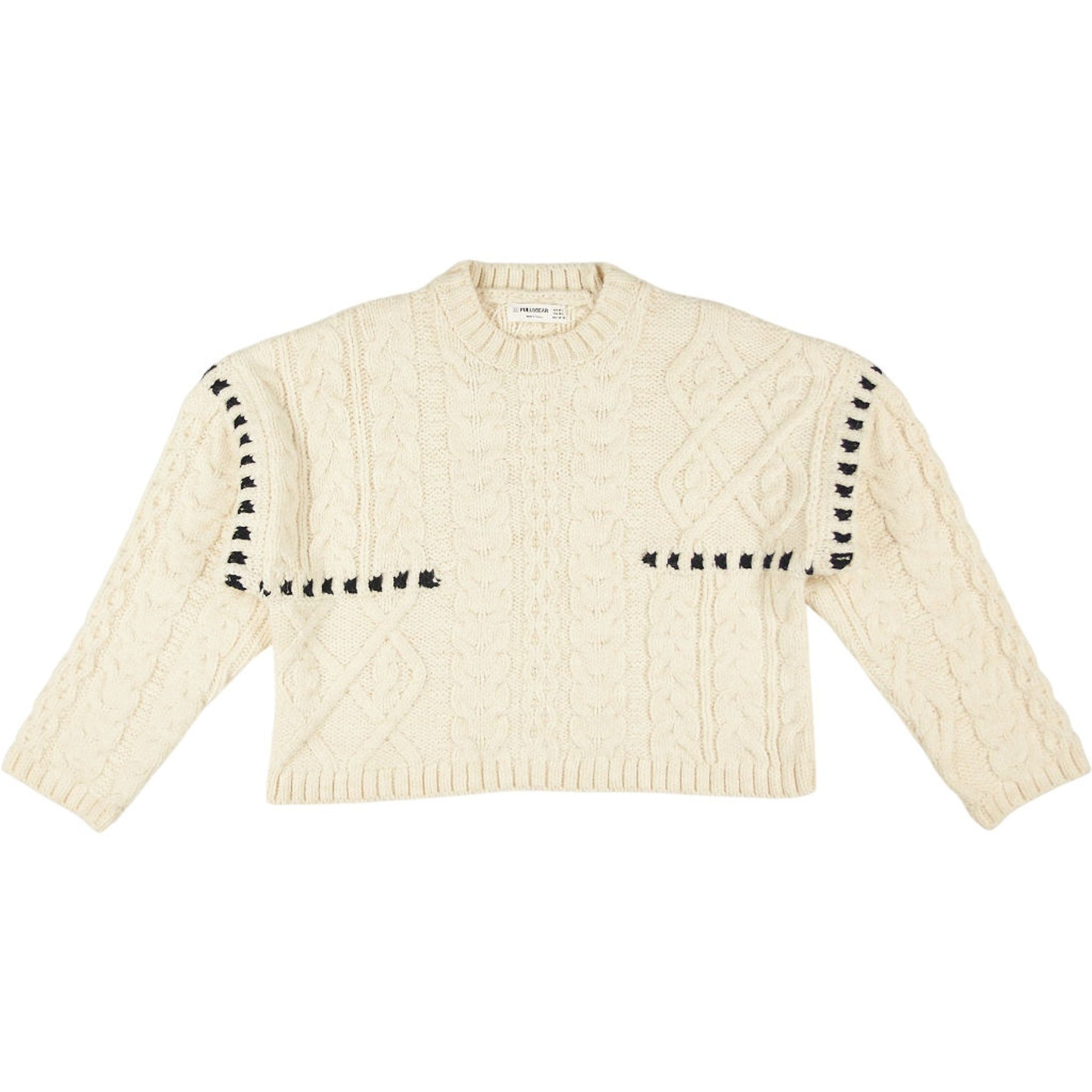 Pull&Bear Cream Cable Knit Jumper