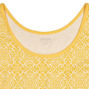 Lands End Yellow Patterned Tank Top