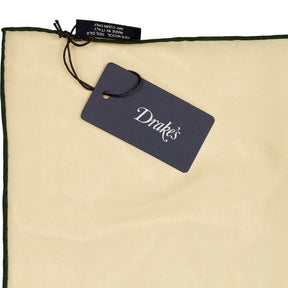 Drake's Cream Green Pocket Square
