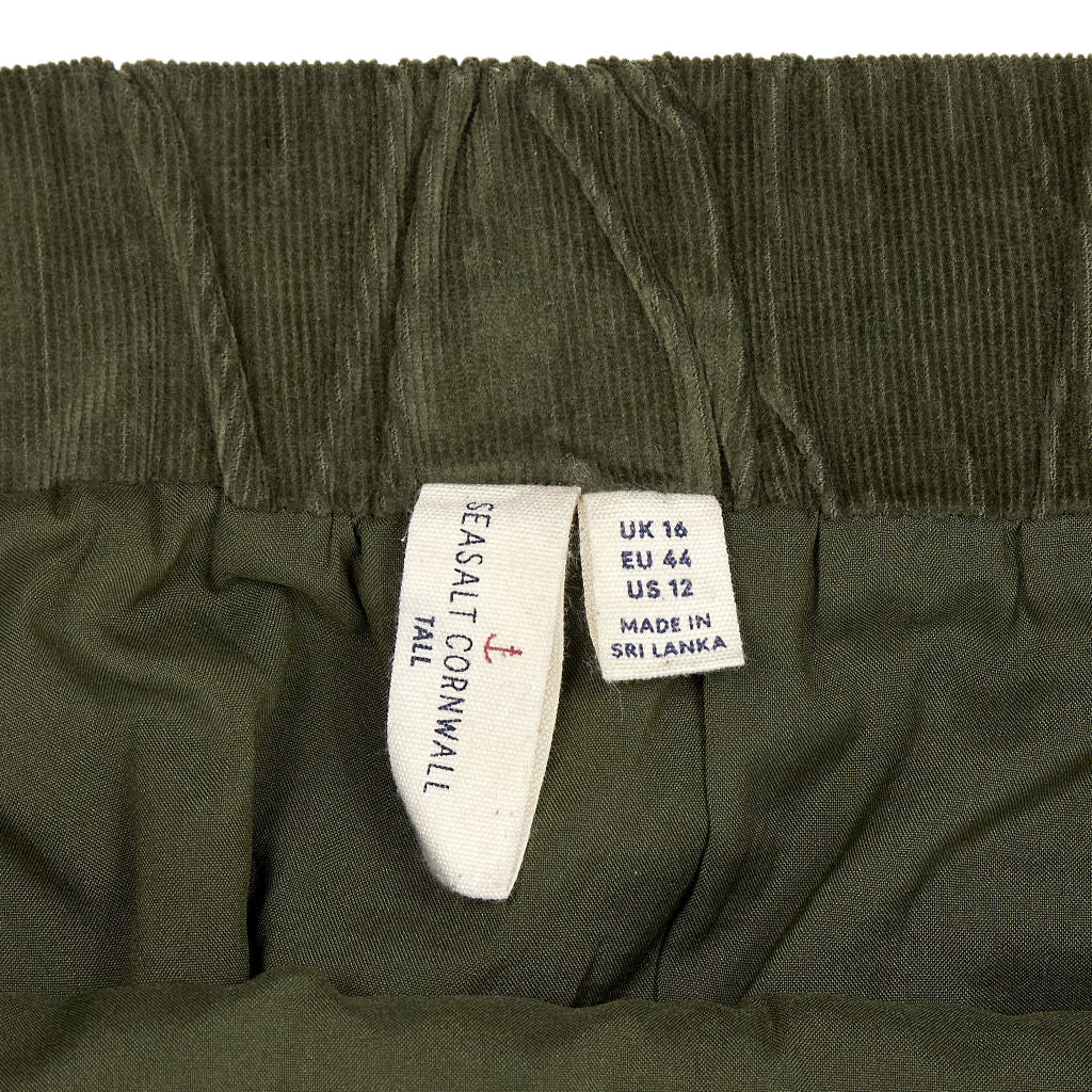 Seasalt Cornwall Olive Corduroy Skirt