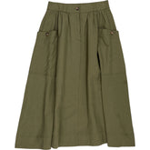WYSE Khaki Midi Skirt