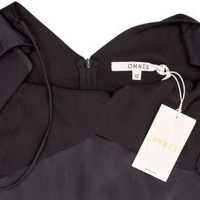 OMNES Black Anthia Drop Shoulder Midi Dress