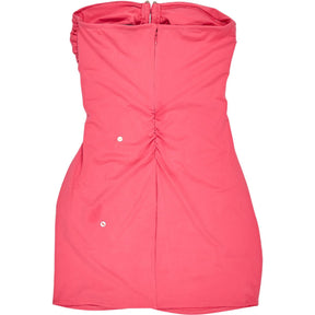 Self-Portrait Pink Jersey Ruched Mini Dress