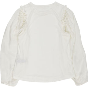 White Ruffle Long Sleeve Top