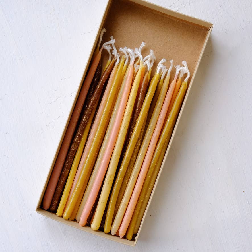 Hand Dipped Slim Beeswax Candles (Set of 15)