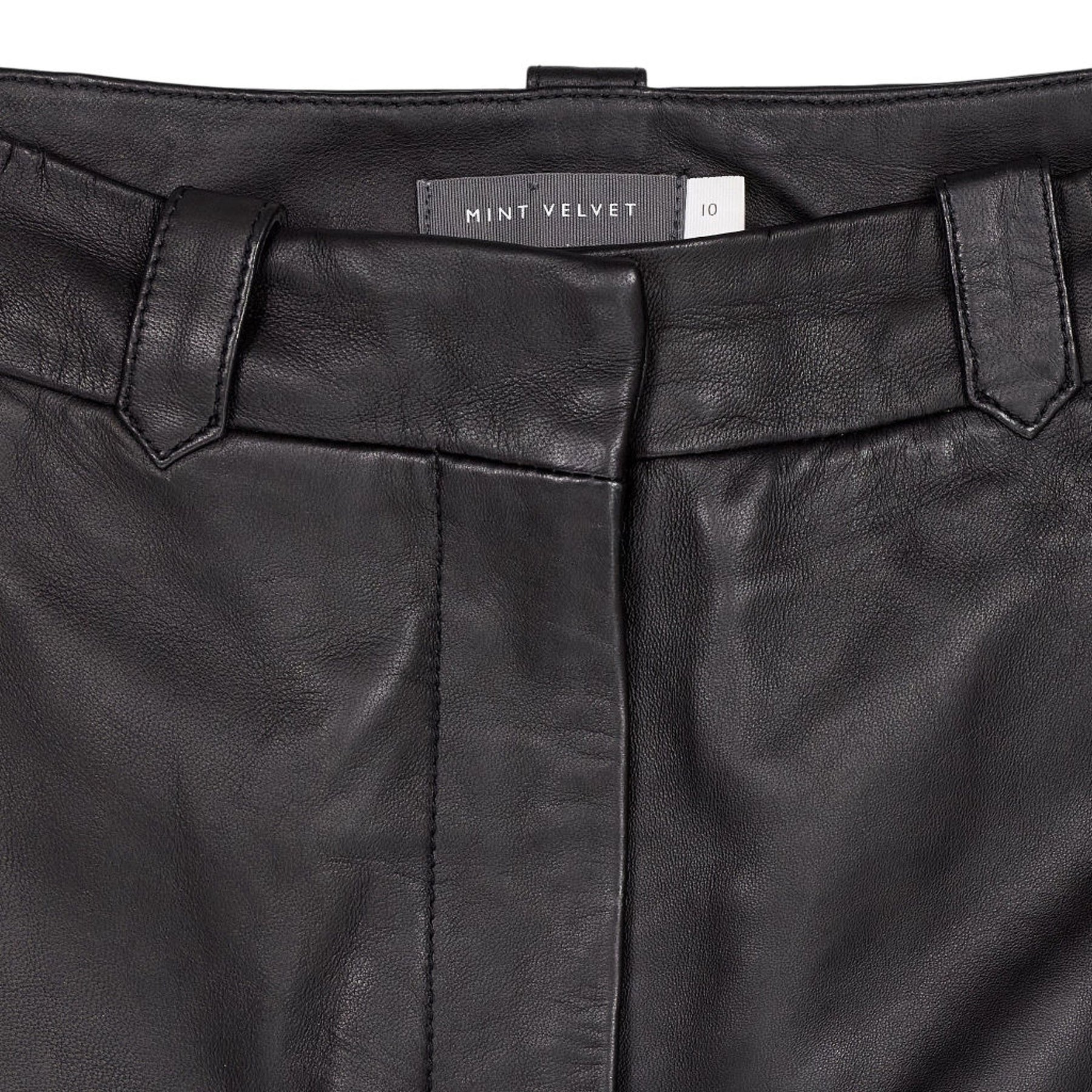 Mint Velvet Black Leather Skirt
