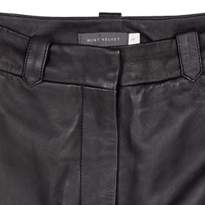 Mint Velvet Black Leather Skirt