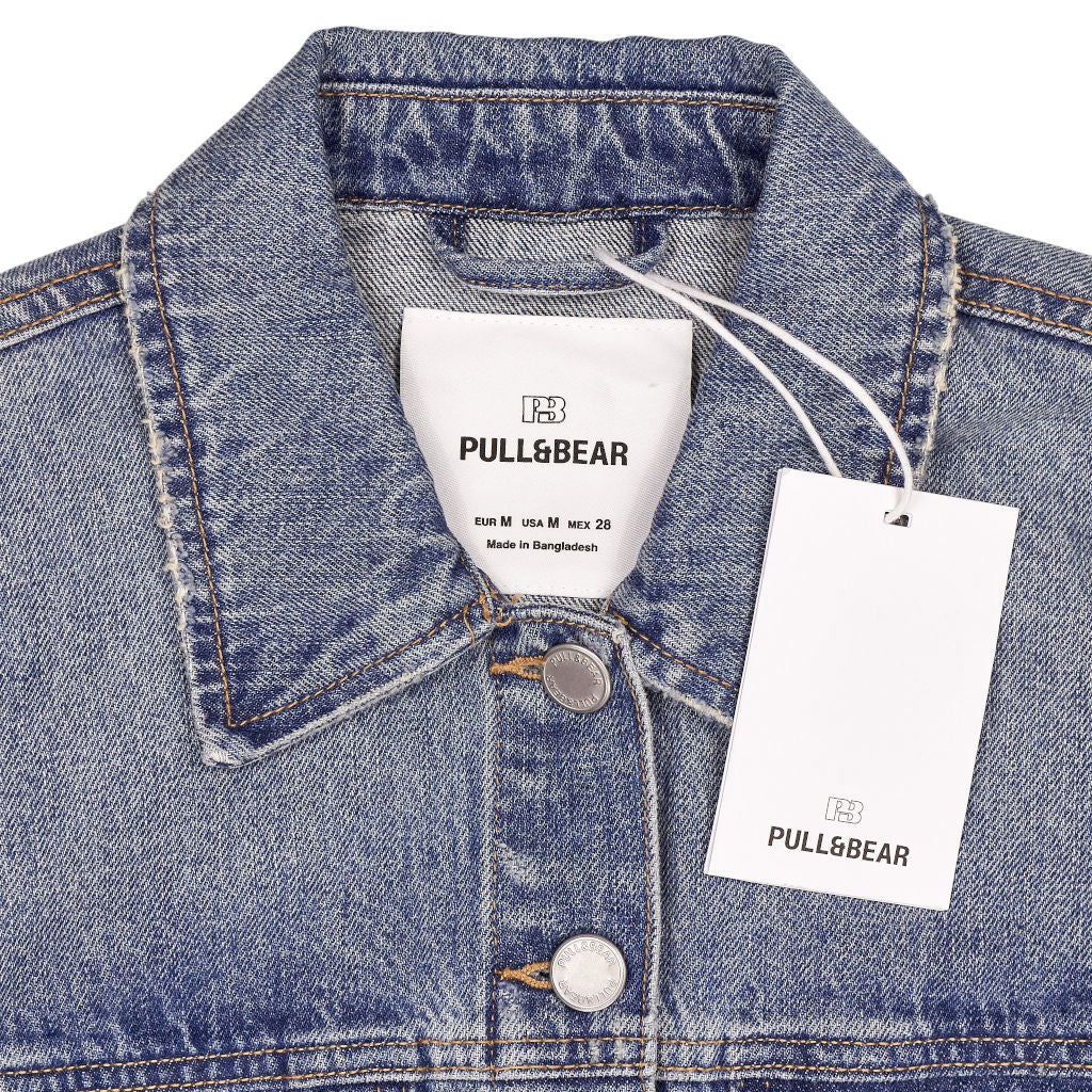 Pull & Bear Blue Cropped Denim Jacket