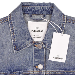 Pull & Bear Blue Cropped Denim Jacket