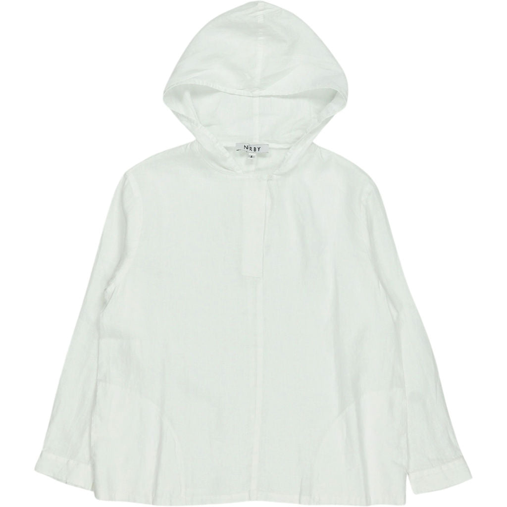 NRBY White Linen Hoodie