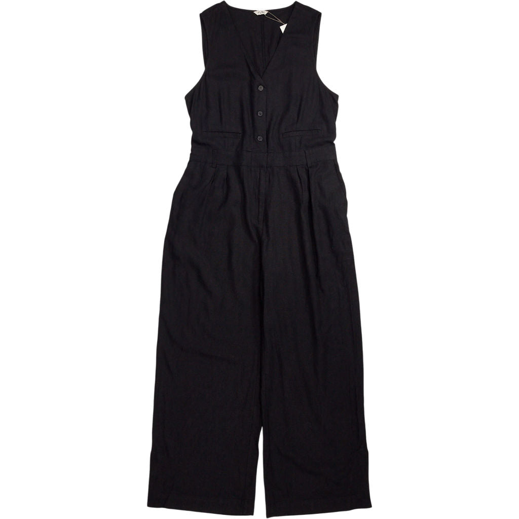 Hush Black Linen Blend Jumpsuit