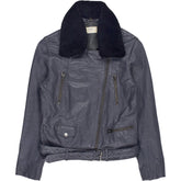 Hush Grey Leather Biker Jacket