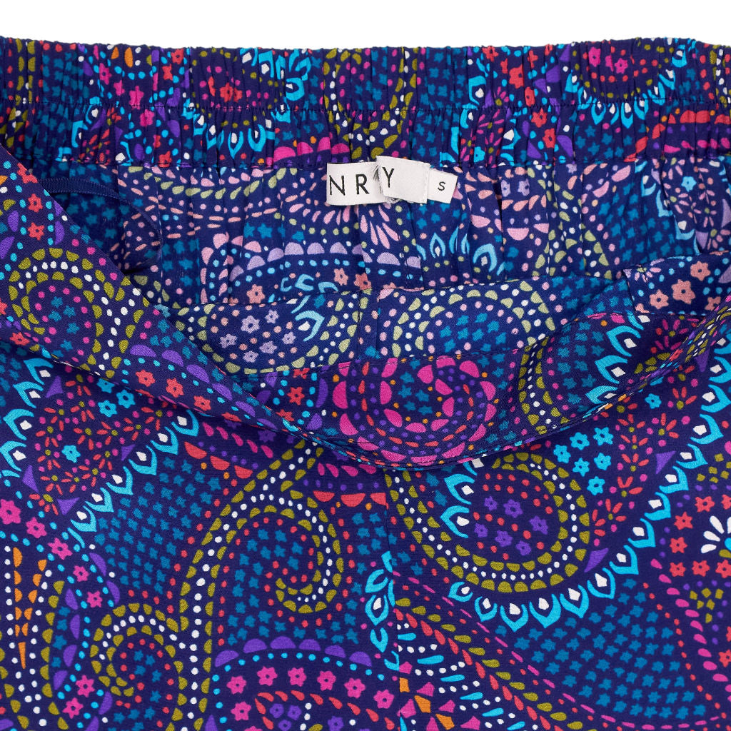 NRBY Blue Paisley Silk Trousers