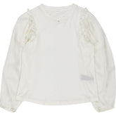 White Ruffle Long Sleeve Top