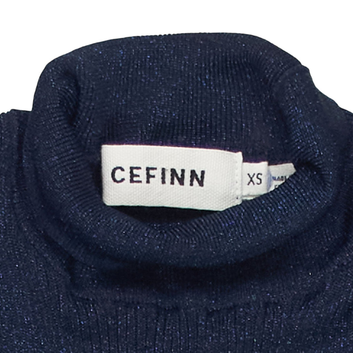 Cefinn Navy Metallic Knit Top