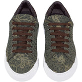 By Walid Olive Green Lace Trainers