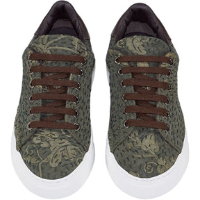 By Walid Olive Green Lace Trainers